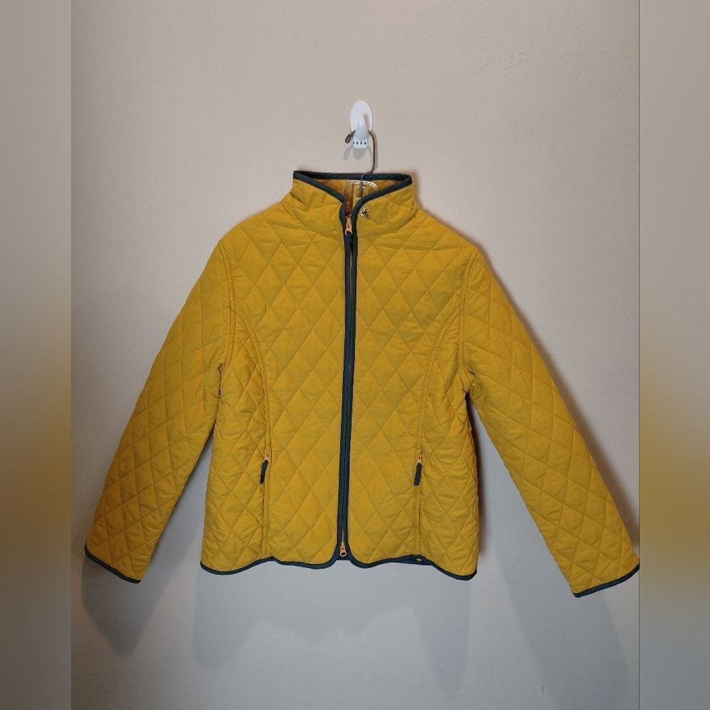 John Partridge Quilted Jacket Mustard Yellow Size Small Zips NWOT